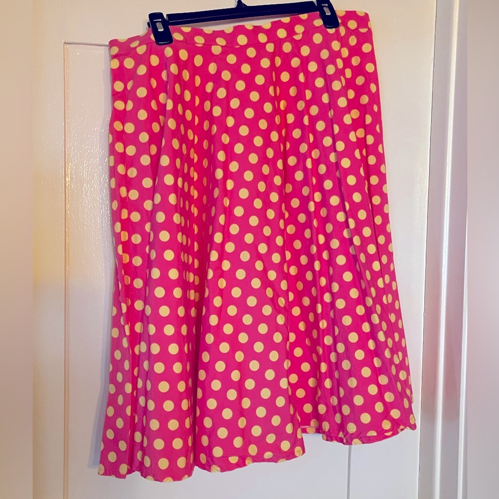 Pink and Yellow Polka Dot Skirt